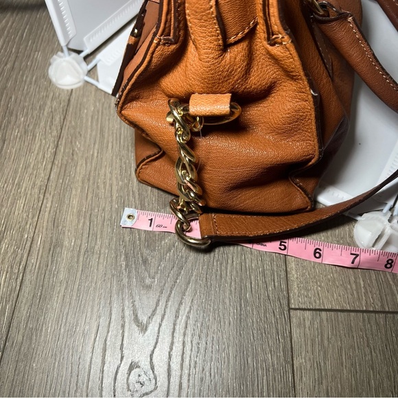 MICHAEL KORS Hamilton Medium Lock and Key Leather Bag Satchel/Shoulder Bag Brn - Picture 4 of 14